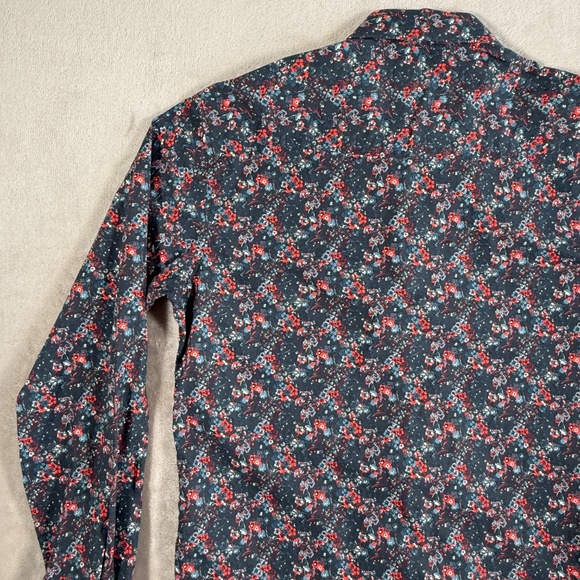 Robert Graham Shirt Mens Medium Floral Flip Cuff Button Down Long Sleeve - Picture 8 of 15